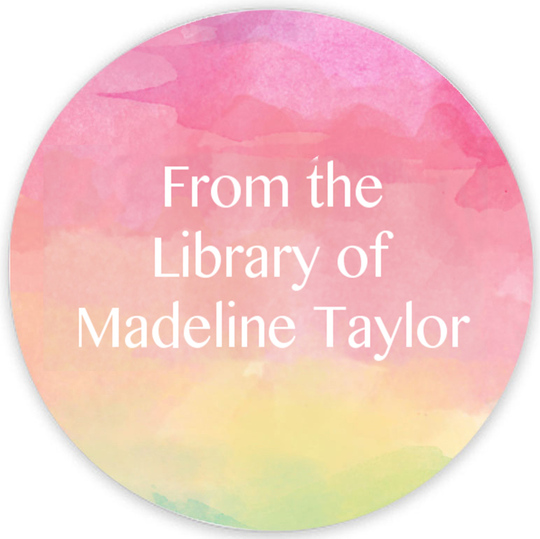 Rainbow Watercolor Library Round Stickers